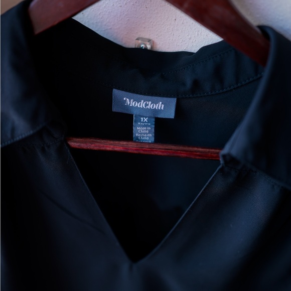 ModCloth black collared blouse - Picture 2 of 2
